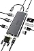 USB C Hub, Type C Adapter, Wakwlk 12 in 1 Triple Display Hub Dongle with 4K Dual HDMI, VGA, 100W PD, Ethernet, 2 USB3.0, 2 USB2.0,SD/TF Card Reader, Mic/Audio for MacBook/Pro/Air and Other Type-c