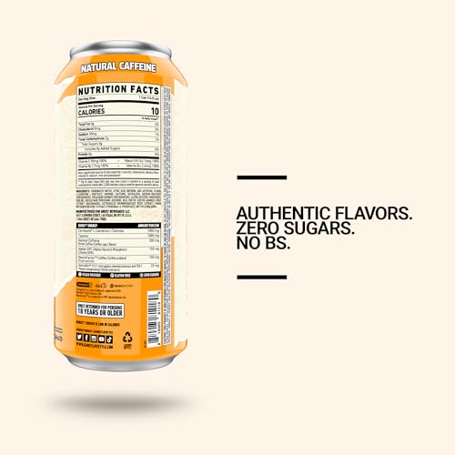 GHOST ENERGY Sugar-Free Energy Drink - 12-Pack, Orange Cream, 16oz Cans - Energy & Focus & No Artificial Colors - 200mg of Natural Caffeine, L-Carnitine & Taurine - Soy & Gluten-Free, Vegan?