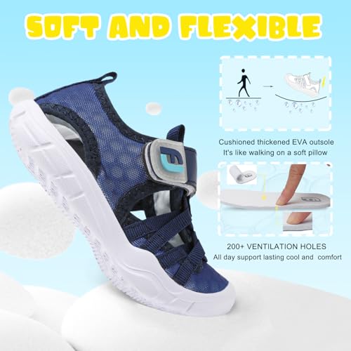 Image of JOINFREE Toddler Boys Girls Water Shoes Breathable Qucik Dry Sport Beach Sandals Lightweight Barefoot Flexible