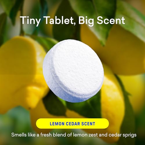 Image of BLUELAND 100% Plastic Free Toilet Bowl Cleaner Tablets Set, Lemon Cedar