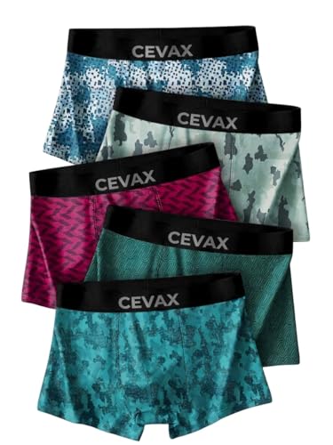Image of Men's Boxer Briefs, Premium Cotton Stretch, 5-Pack, Navy Grey Maroon Teal Black