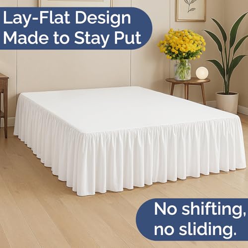 Bedskirt King Ruffle - Ruffled Bed Skirt - 12 Inch Drop - Antique White by CGK Unlimited - Used condition - US$20.21