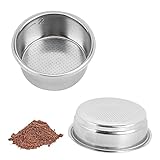 ADDLIVE 51mm Kaffeefilterkorb, 51mm 2 Tassen Filter und 1 Tasse Bodenloser Siebträger, 2 Stück Edelstahl Kaffeefilterkorb,Druckloser Filterkorb Sieb,Filterkorb Siebträger Wiederverwendbare Home Office