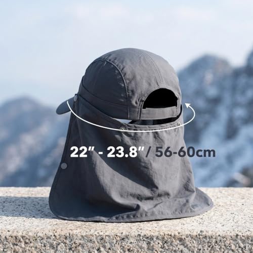 Image of GUSTAVE Mens Sun Hat Wide Brim Summer Sun Cap UV Protection Fishsing Hat Foldable Bucket Hat Outdoor