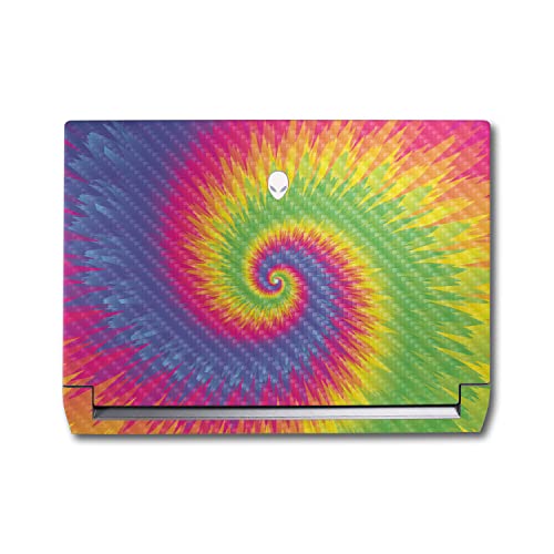 Image of MightySkins Carbon Fiber Skin Compatible with Alienware M17 R5 (2022) Full Wrap Kit - Vibrant Tie Dye | Protective, Durable Textured Carbon Fiber Finish | Easy to Apply | Made in The USA