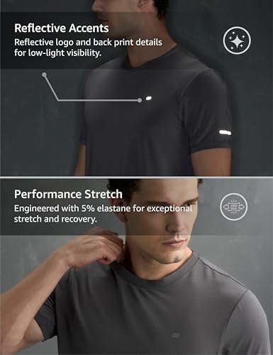 Image of Symbol Premium Men's Solid Regular Fit Sports Stretch T-Shirt | Round Neck | Raglan Sleeve | Moisture-Wicking | Activewear | Running | Gym | Plain (Available in Plus Sizes)