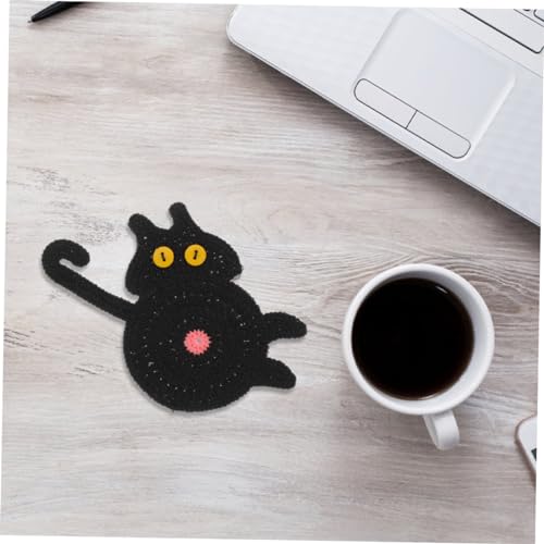 Dessous de verre tricoté chat bouda Cabilock pour gobelet