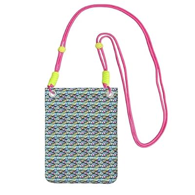 Tamiger origami carta gru stampa sacchetto mobile sottile telefono borsa a tracolla moda viaggio corsa escursionismo uso esterno, Fucsia, Taglia unica