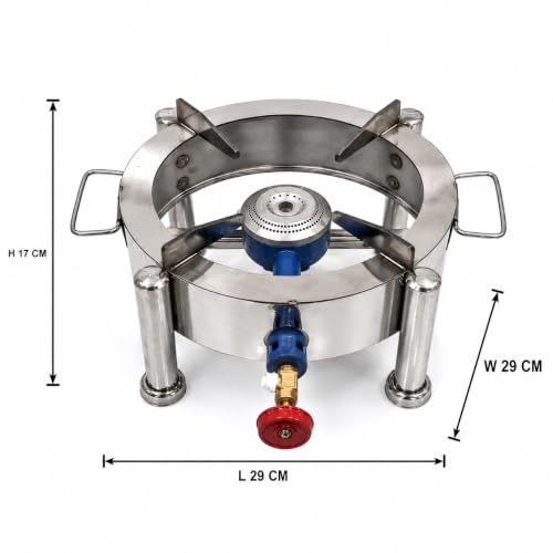 Image of Round Catering Burner Heavy Duty LPG Gas Stove | Stainless Steel, Commercial Cooktop, For Hotel Restaurant Catering Kitchen, CTG-BRNR-RND-12X12-N