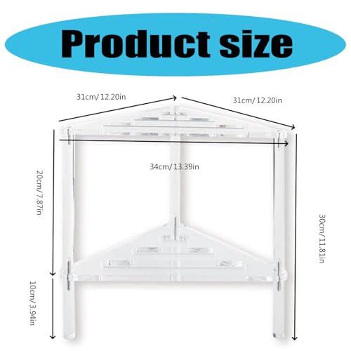 Taburete de baño acrílico transparente con estante de ducha compacto para afeitado 3