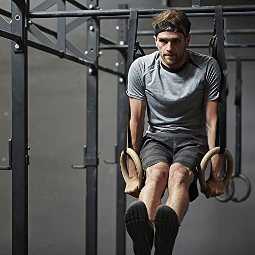 Ape Fitness Wooden Gymnastic Rings With 15 Ft Long Adjustable Straps, Non-Slip Gym Rings With Straps For Home/Gym Full Body Strength Training #TOP5
