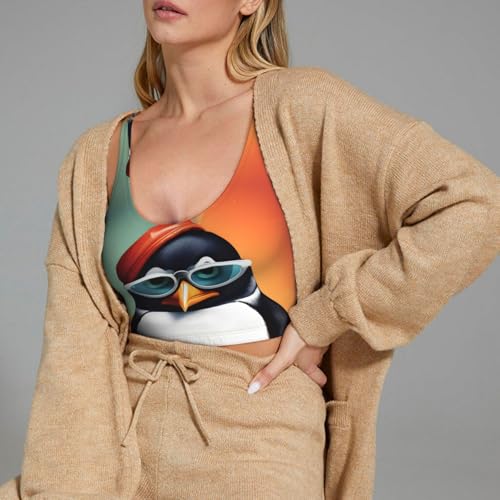 Chaleco de yoga transpirable HYTTER con estampado de pingüino deportivo casual 7