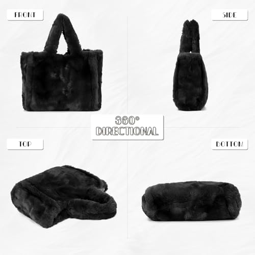 Bolso tote de invierno de piel sintética para mujer miniatura 5