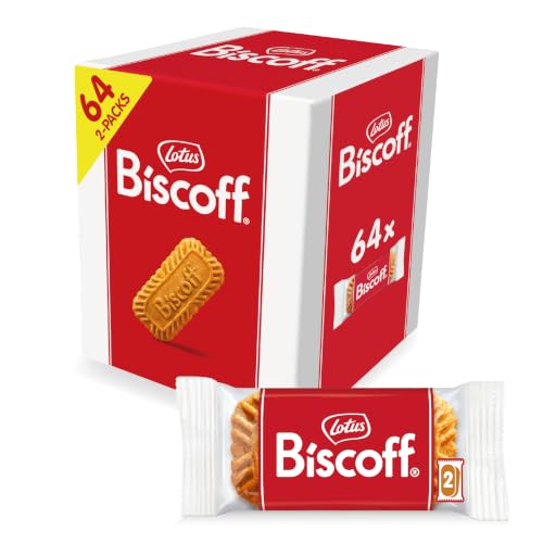 Lotus Biscoff Caramelised Biscuit Cookies, 64 Twin Packs, Vegan | Individually wrapped biscuit...