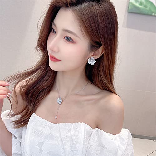 CZ Diamond Flower Stud Earrings for Women Girls Hypoallergenic Silver Post Pin Fashion Luxury Pave Rhinestone Blossom Wedding Prom Party Jewelry Dainty Gifts for Bridal Bridesmaids4