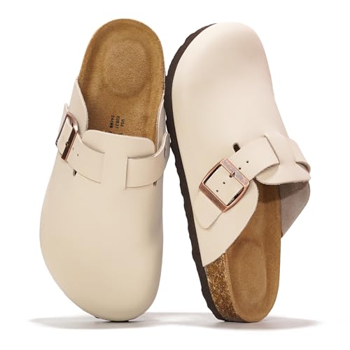 Image of Project Cloud 100% Genuine Leather Footbed Clogs for Women - Memory Foam Arch Support Slippers for Women - Trendy Slip-ons Women's Mules & Clogs Sandals