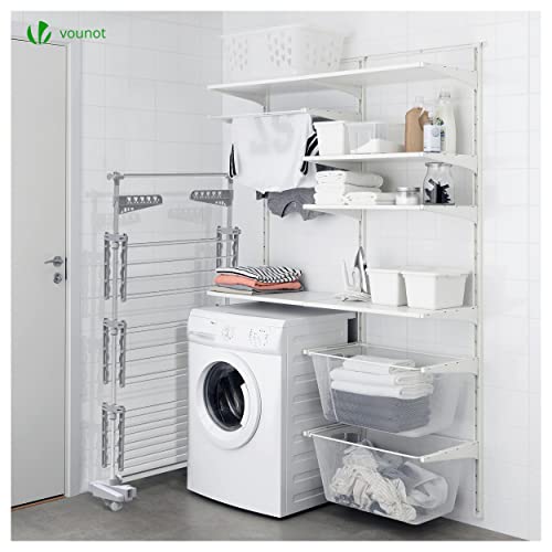 VOUNOT® Large 3 Tier Clothes Airer, Laundry Drying Rack Foldable Stainless Steel Clothes Horse for Indoor Outdoor