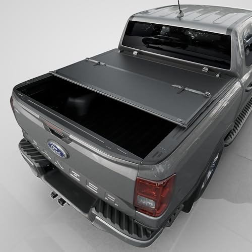 Image of Tutel Low Profile Hard Shell Folding Truck Bed Tonneau Cover|Fits 2019-2023 Ford Ranger 5'1 inch Bed (61 inch) - TTLTMLPT032