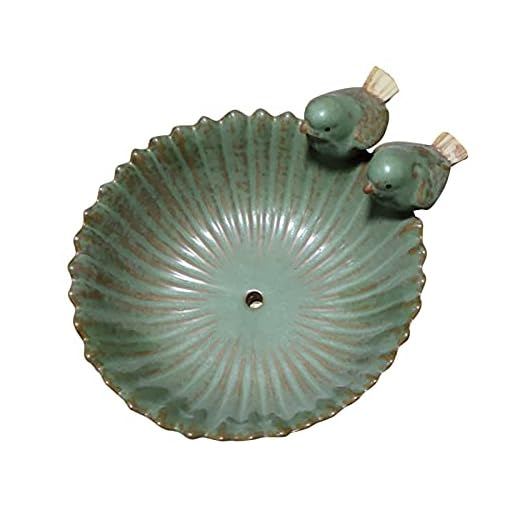 NSXIN Fågelbad trädgård, keramik fågelbad foderskål fågelbassäng med fåglar, trädgård fågelbad fågelbassäng trädgård dekoration frostbeständig, 16 x 16 x 10 cm