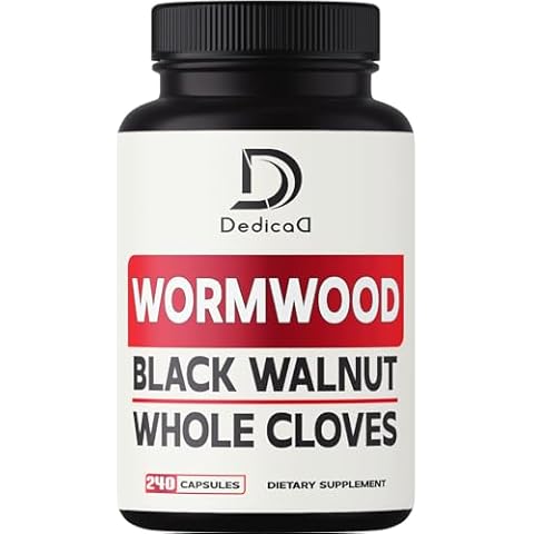 DEDICAD Sweet Wormwood Capsules 1500mg with Black Walnut & Cloves - 240 Vegan Capsules - Artemisia Annua Supplement for Digestive System, Immunity & Body Management Cover