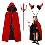 ✔️ Confort haut de gamme : costume de carnaval diable composé d'un tissu tricoté double épaisseur léger et haut de gamme, agréable à porter et respectueux de la peau. Costumes de carnaval pour femmes diable, entretien facile, lavable en machine à 30 °C.