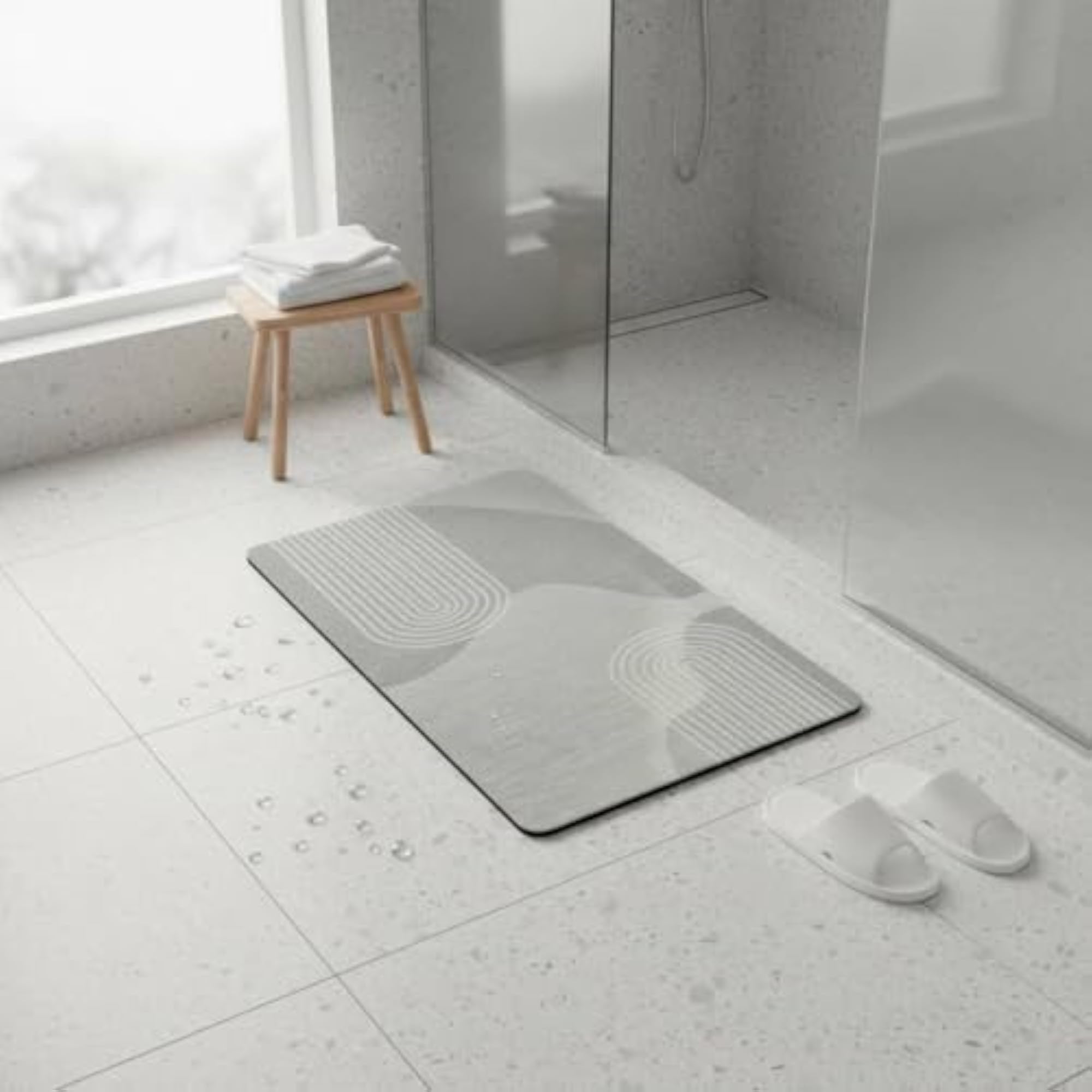 Diatomite Bath Mat with Rounded Corners