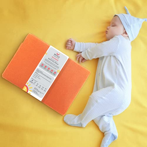 Image of Mylo Baby Waterproof Mattress Protector for Baby (0-3 Years), Extra Absorbent, Soft and Reusable Quick Dry Sheets (Medium, 100cm x 70cm, Peach)