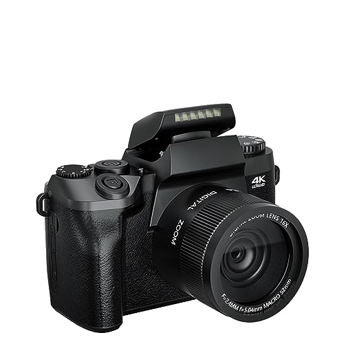 Cámara De Video 4K Videocámara SLR DSLR 64MP 60FPS 16X Zoom Digital Auto Focus Vlogging WiFi Transmisión En Vivo Toma Nítida Suave(256G SD Card,2 Batteries)