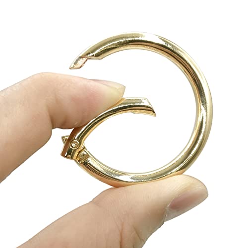 Image of Spring O Rings Keyring Buckle, 8PCS Round Carabiner Snap Clip, Key Ring Clip DIY Accessories for Handbag Key Keychain TXZWJZ, Silver, 1 1 /4 inch(32 mm)