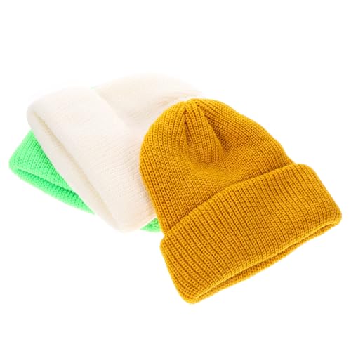PRETYZOOM Cartoon Beanie Hats 3pcs Set Thicken Knit Beanies Cap Warm Hat for Unisex Adults Boys and Girls