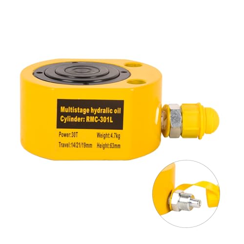 Image of 30T Multi Section Hydraulic Cylinder Jack, 2.12 inch Stroke Hydraulic Ram Jack Lifting Cylinder RMC-301L Mini Portable Power Jack for Shipbuilding, Machinery, Bridge, Construction