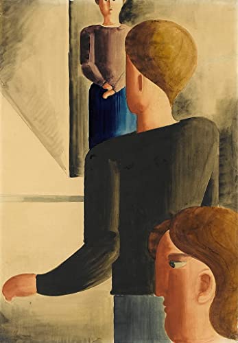 Toile Oskar Schlemmer Trois personnages dans la pièce impression art moderne 60x90cm