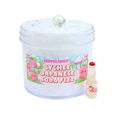 Lychee Japanese Soda Fizz Slime (SCENTED) | Handmade Slime | Hippocampe Slimes (4OZ)
