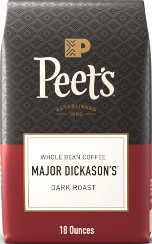 Peet's Coffee, Dark Roast Whole Bean Coffee, 100% Arabica Coffee - Major Dickason's Blend 18 Ounce Bag