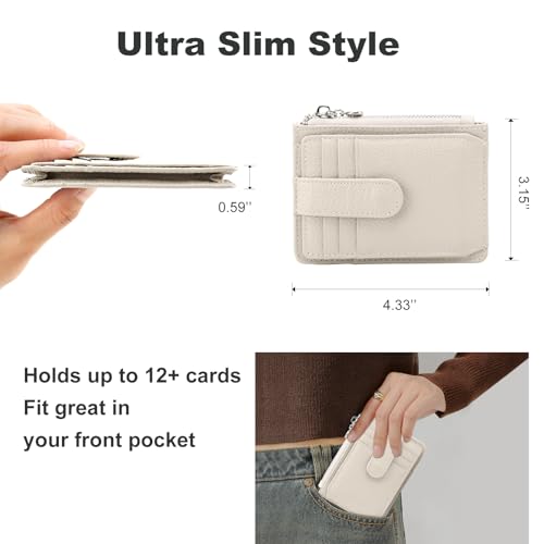 Slim Wallet for Women Genuine Leather Card Holder Thin Womens RFID Blocking Small Wallets