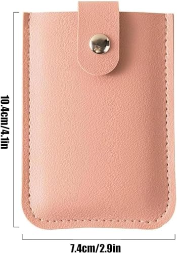 Generic Pull-Out Card Organizer,card organizer wallet,Credit card wallet,stackable pull-out card holder,Buckle leather storage bag4PCS, Pink, black, red, light blue3