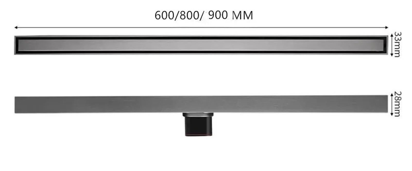 Długa liniowa osłona odpływu podłogowego ze stali nierdzewnej 304, brązowo-szara, szczotkowane wykończenie 600 mm, idealna do pryszniców łazienkowych, dziedzińców i nowoczesnego wystroju