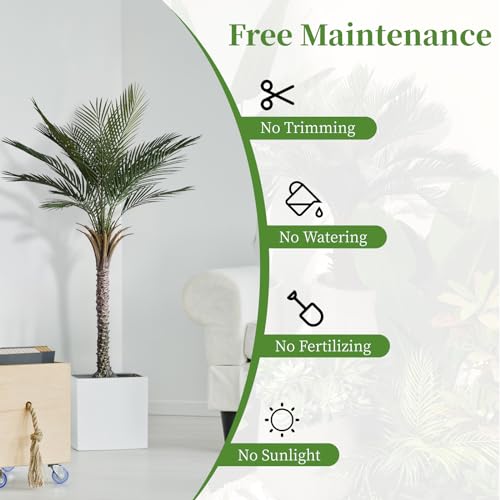 Image of Artificial Palm Tree 5Ft UV Rated Faux Tropical Palm Plant for Home Decor
