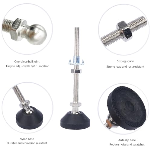 Patas ajustables M8 para nivelar muebles inestables con tuercas en T 4