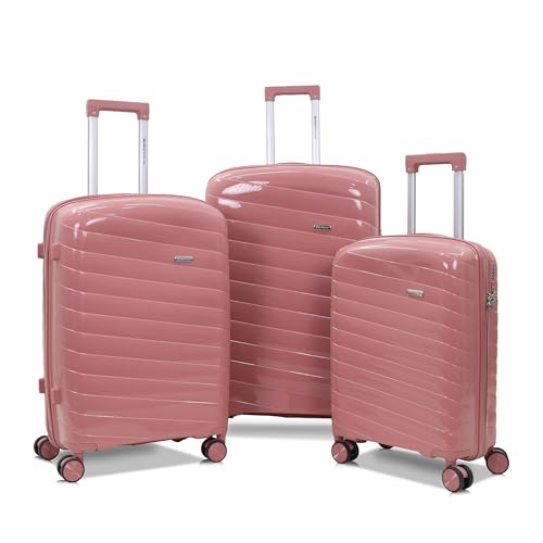 Image of Sarjah Polypropylene Suitcase Trolley Bag Set-3 | 360 Disc Spinner Wheels | TSA-Type Lock, 360 Dual Spinner Wheels, Aviation-Grade Telescopic Handle, Matte-Gloss Finish