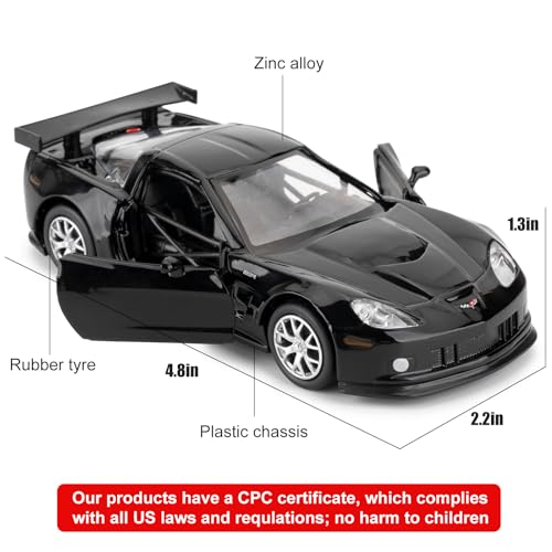 Auto Chevrolet Corvette C6R a escala 1:36 RMZ City Negro miniatura 2