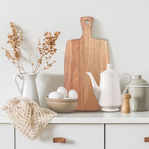 Tabla de cortar pequeña de madera Acacia con mango miniatura 3