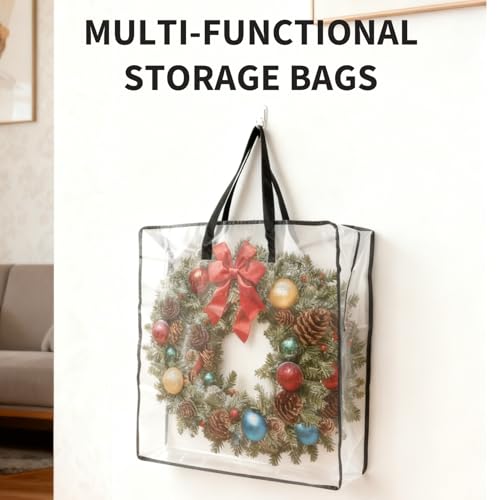 Garvee Christmas Wreath Storage Container, 8 Pack Moving Bags with Zipper - image 6