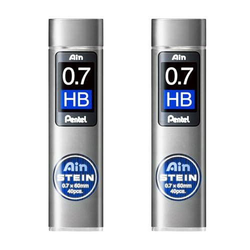 Image of Pentel Ain Stein Mechanical Pencil Lead, 0.7mm HB, 40 Leads (C277-HB)- 2 PACK