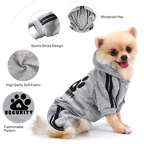 Dolahovy Hunde Hoodie Kleidung für Haustiere Weiche Herbst Winter Welpen Pullover Fleece Hundejacke Mäntel Baumwolle Hunde Outfit für Chihuahua Teddy Kleine Mittlere Hunde Katzen Grau