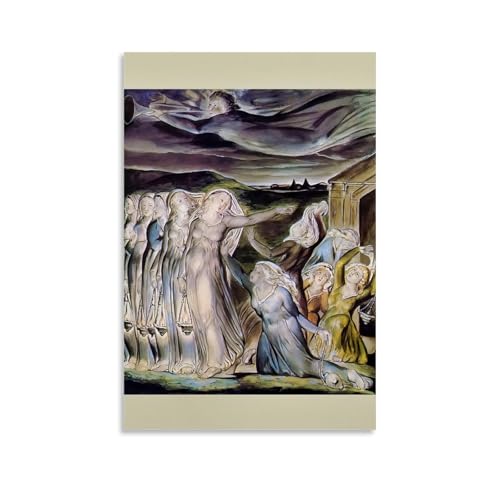 Affiche Romantique William Blake Deco Salon Chambre Deco Religieuse Vierge Ange 50x75cm