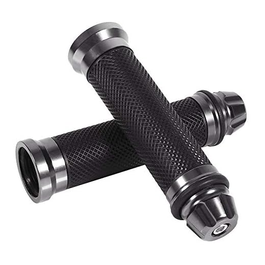 Empuñadura de manillar de motocicleta de 7/8"Empuñadura universal de caucho de aluminio CNC para motocicleta (titanio)