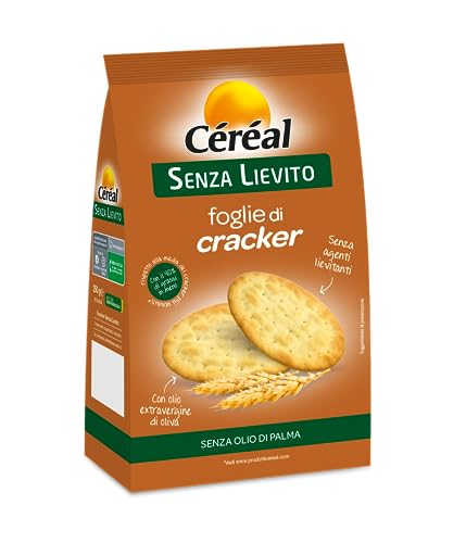 Céréal Foglie di Cracker senza Lievito, Prodotti senza Lievito, per La Dieta, per Aperitivo O Snack, 250 G