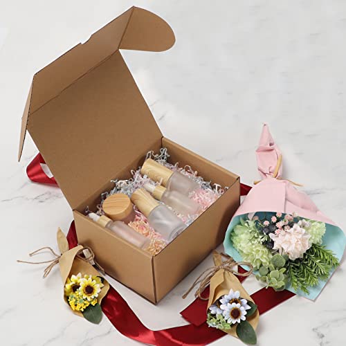 Image of RLAVBL 8x6x4 Shipping Boxes Set of 25, Brown Corrugated Cardboard Mailer Box for Packing, Mailing, Business