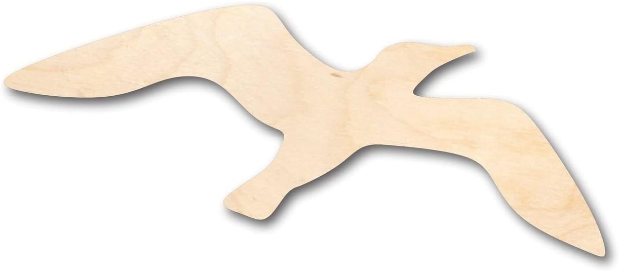 Unfinished Wood Seagull Shape Beach Bird Wildlife Craft up to 46" DIY 16" / 3/4"